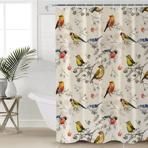 Tiny Colorful Birds SWYL4444 Shower Curtain