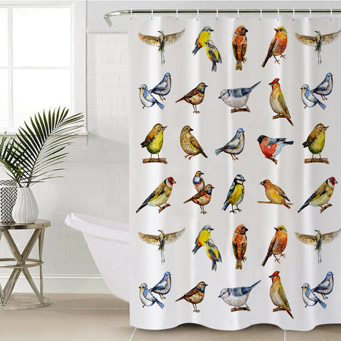 Image of Colorful Bird Collection SWYL4445 Shower Curtain