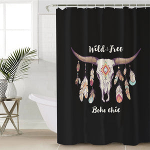 Wild & Free Buffalo Skull and Dreamcatcher SWYL4454 Shower Curtain