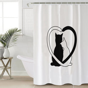 B&W Couple Cats SWYL4490 Shower Curtain