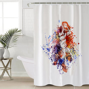 Colorful Spray Jumpman Basketball SWYL4497 Shower Curtain