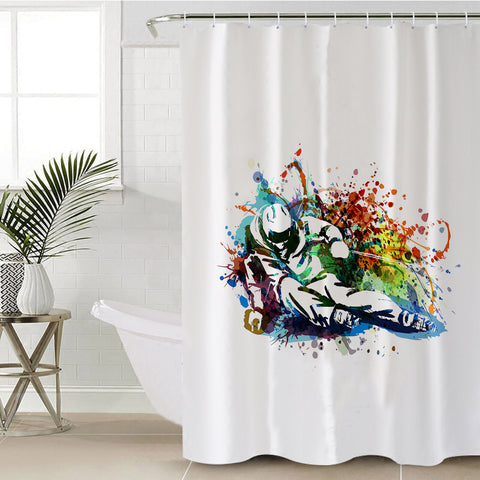 Image of Colorful Spray Skiing SWYL4498 Shower Curtain