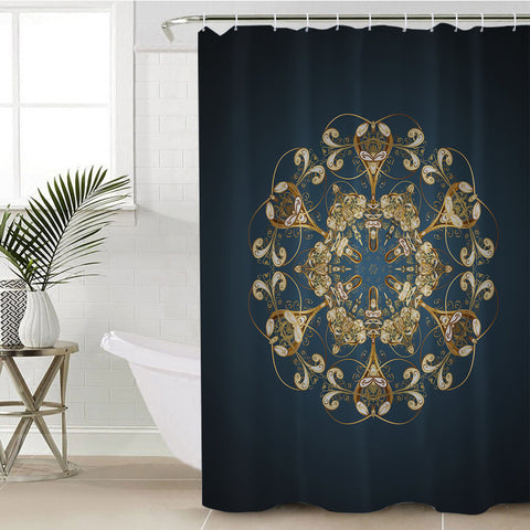Image of Royal Mandala Navy Theme SWYL4501 Shower Curtain