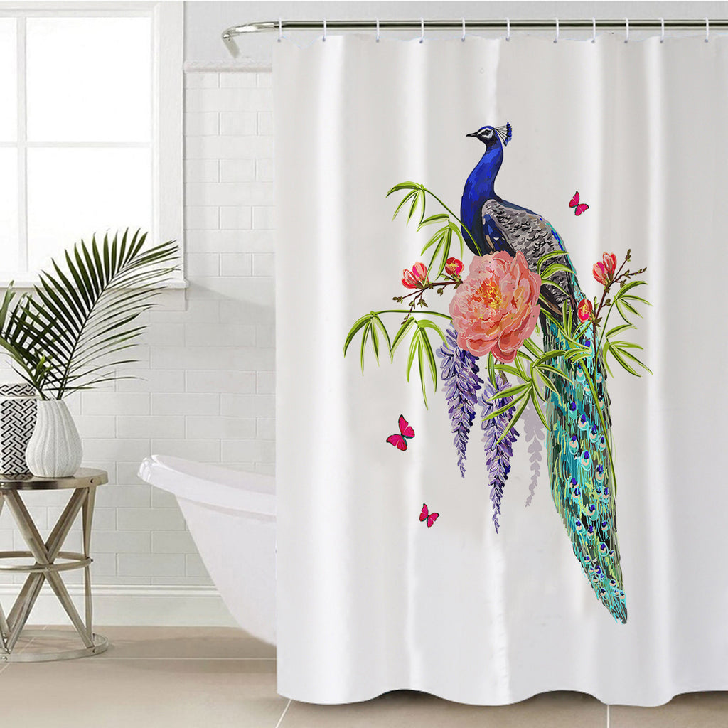 Beautiful Floral Peacock SWYL4502 Shower Curtain