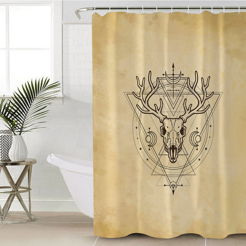 Image of Vintage Deer Skull Zodiac SWYL4504 Shower Curtain