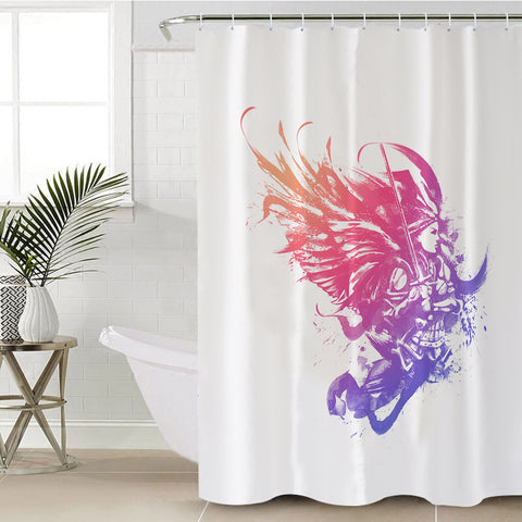 Image of Gradient Color Fight Wings Warrior SWYL4506 Shower Curtain