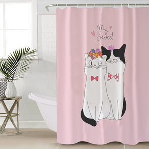 Cute My Sweet Loving Cats Pink Theme SWYL4507 Shower Curtain