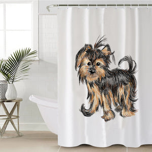 Retro Art Schnauzer Drawing SWYL4523 Shower Curtain