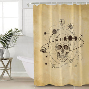 Retro Skull Galaxy Sketch SWYL4524 Shower Curtain