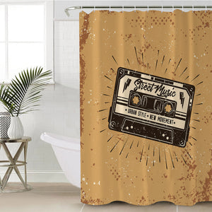 Retro Cassette Street Music SWYL4526 Shower Curtain