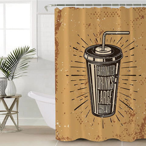 Image of Retro Carbonated Drink Glass SWYL4527 Shower Curtain