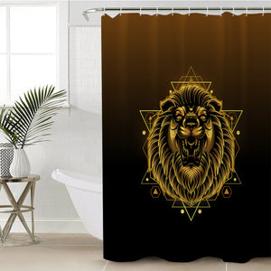 Modern Golden Lion Zodiac Black Theme SWYL4529 Shower Curtain