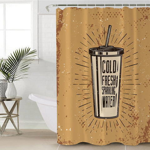 Image of Retro Glass Cold Fresh Sparkling Water SWYL4530 Shower Curtain