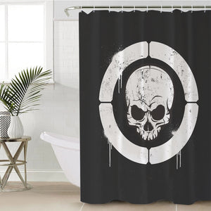 B&W Military Skull Spray SWYL4534 Shower Curtain