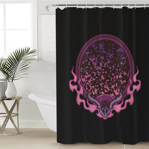 Image of Magic Dark Pink Fire Mirror SWYL4537 Shower Curtain