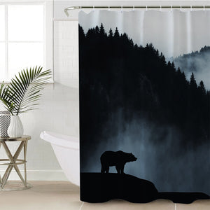 Black Scene High Forest Mountain Bear SWYL4538 Shower Curtain