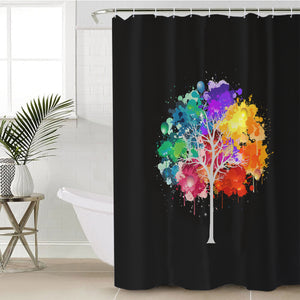 Colorful Spray Leaves Plant SWYL4545 Shower Curtain