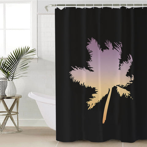 Image of Gradient Purple Yellow Coconut Plant Shape SWYL4546 Shower Curtain