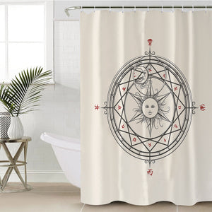 Sun Moon Sign Zodiac Compass SWYL4579 Shower Curtain