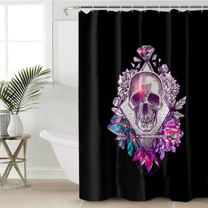 Vintage Skull Purple Diamon Sketch SWYL4584 Shower Curtain