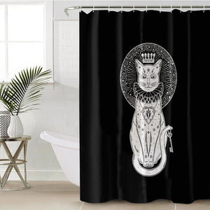 Royal White Cat Crown SWYL4587 Shower Curtain