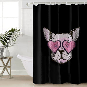 Pink Heart Sunglasses Pug SWYL4588 Shower Curtain