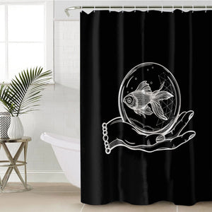 Hand Holding Fish SWYL4589 Shower Curtain