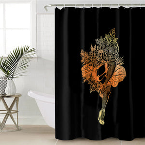 Gradient Yellow & Orange Lady In The Flowers SWYL4602 Shower Curtain