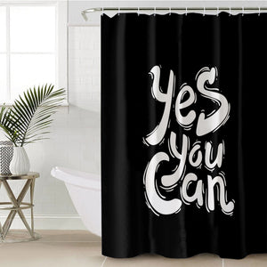 B&W Typo Yes You Can SWYL4603 Shower Curtain