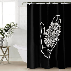 B&W Tattoo Hand Illustration SWYL4606 Shower Curtain