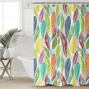 Multi Colorful Feather SWYL4640 Shower Curtain