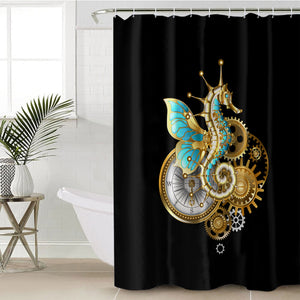 Golden Hippocampus Robot SWYL4642 Shower Curtain