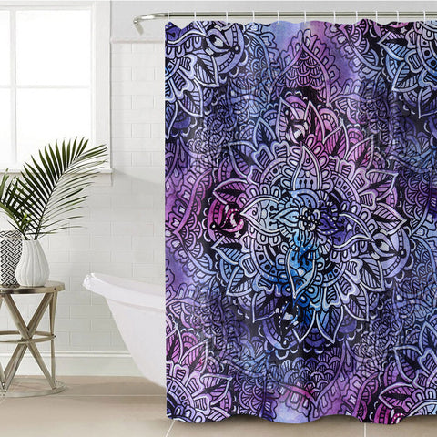 Image of Purple Mandala Matrix SWYL4646 Shower Curtain