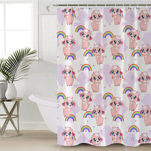 Cute Alapaca Rainbow Monogram SWYL4647 Shower Curtain