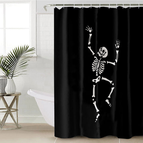 Image of B&W Cute Skeleton SWYL4650 Shower Curtain