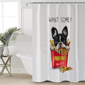 French Fries Bulldog SWYL4653 Shower Curtain