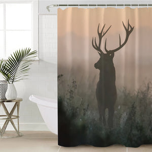 Faded Deer In Forest SWYL4654 Shower Curtain