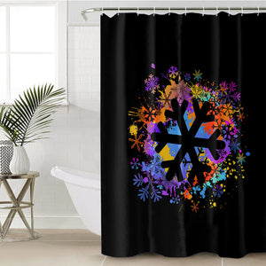 Colorful Spray Snowflake SWYL4655 Shower Curtain