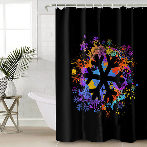 Image of Colorful Spray Snowflake SWYL4655 Shower Curtain