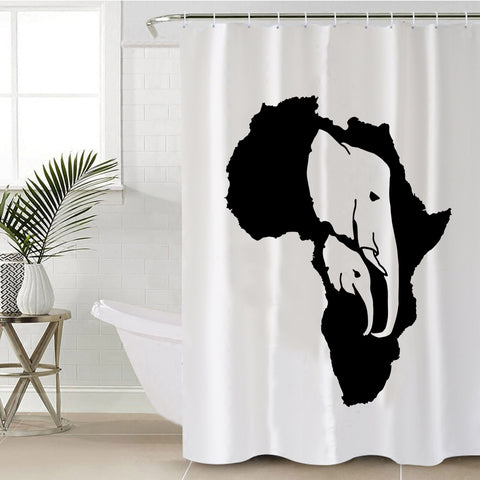 Image of B&W Elephant Sketch Icon SWYL4659 Shower Curtain