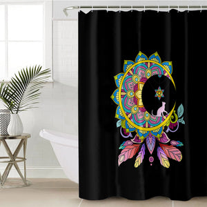 Half Moon Mandala Dream Catcher SWYL4665 Shower Curtain