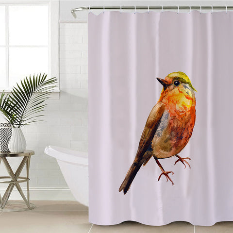 Image of Warm Watercolor Sunbird SWYL4728 Shower Curtain