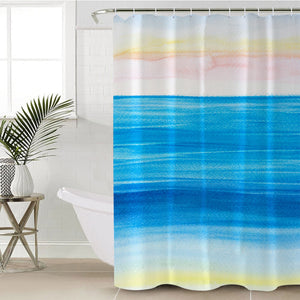 Watercolor Gradient White Blue SWYL4741 Shower Curtain