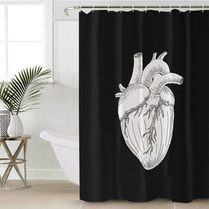 B&W Heart Sketch SWYL4756 Shower Curtain