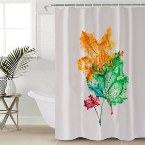 Colorful Maple Leaves White Theme SWYL5148 Shower Curtain