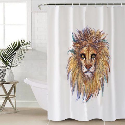 Image of Lion Waxen Color Draw SWYL5158 Shower Curtain