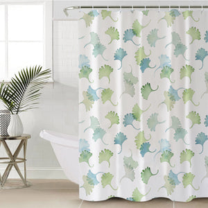 Shade of Green Pastel Palm Leaves SWYL5165 Shower Curtain