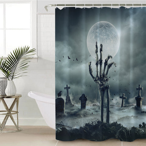Image of Gothic Dark Dead Moon Night Scene SWYL5171 Shower Curtain