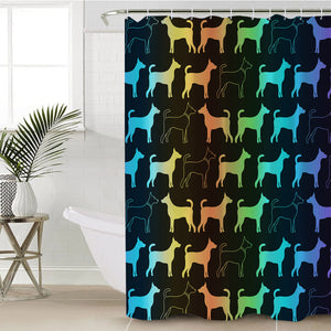 Gradent Monogram Dog Shape SWYL5182 Shower Curtain