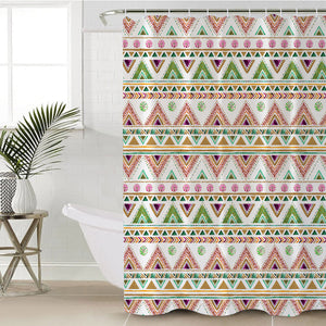 Shade of Pink & Green Aztec SWYL5189 Shower Curtain